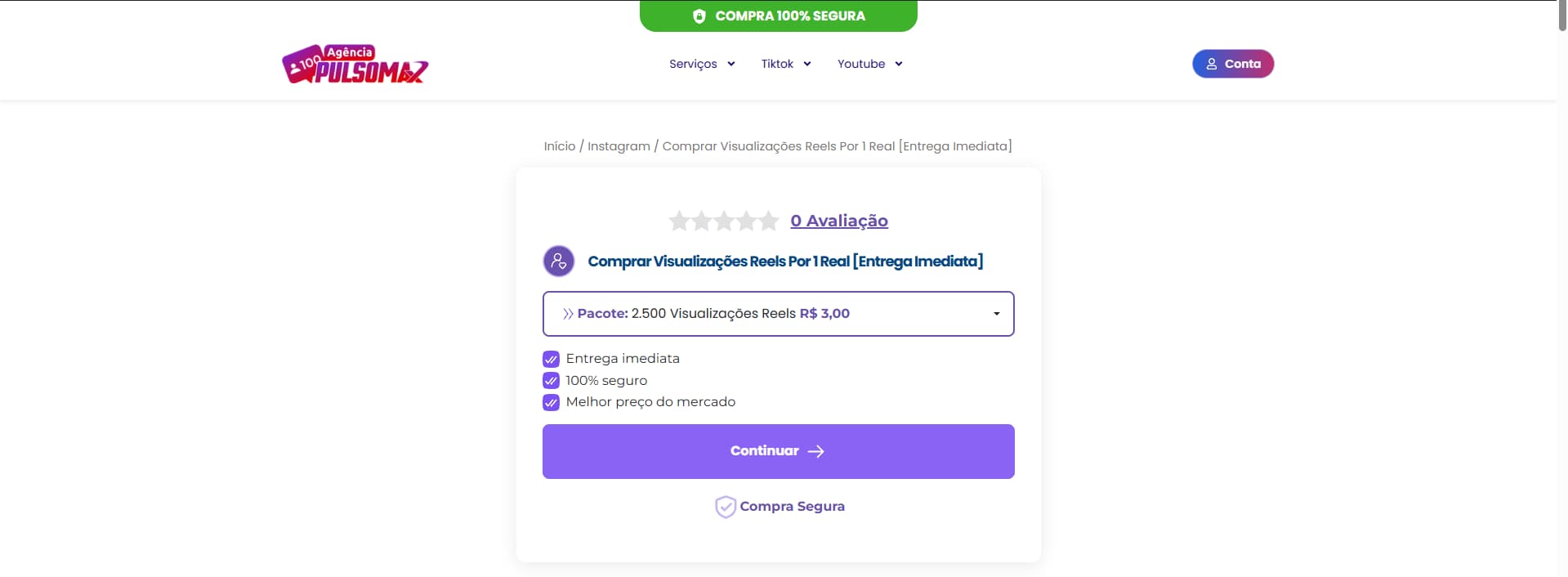 Pulsomax plataforma para comprar visualizações reels