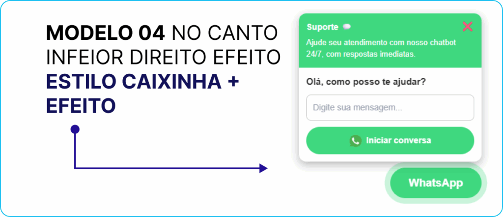 Modelo 06, botão flutuante WhatsApp com efeito pulsando